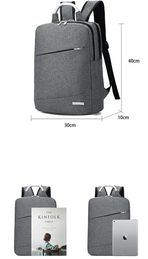 Grey Mens Womens Laptop Business Backpack 4232