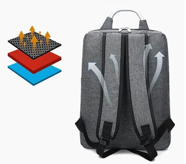 Grey Mens Womens Laptop Business Backpack 4232