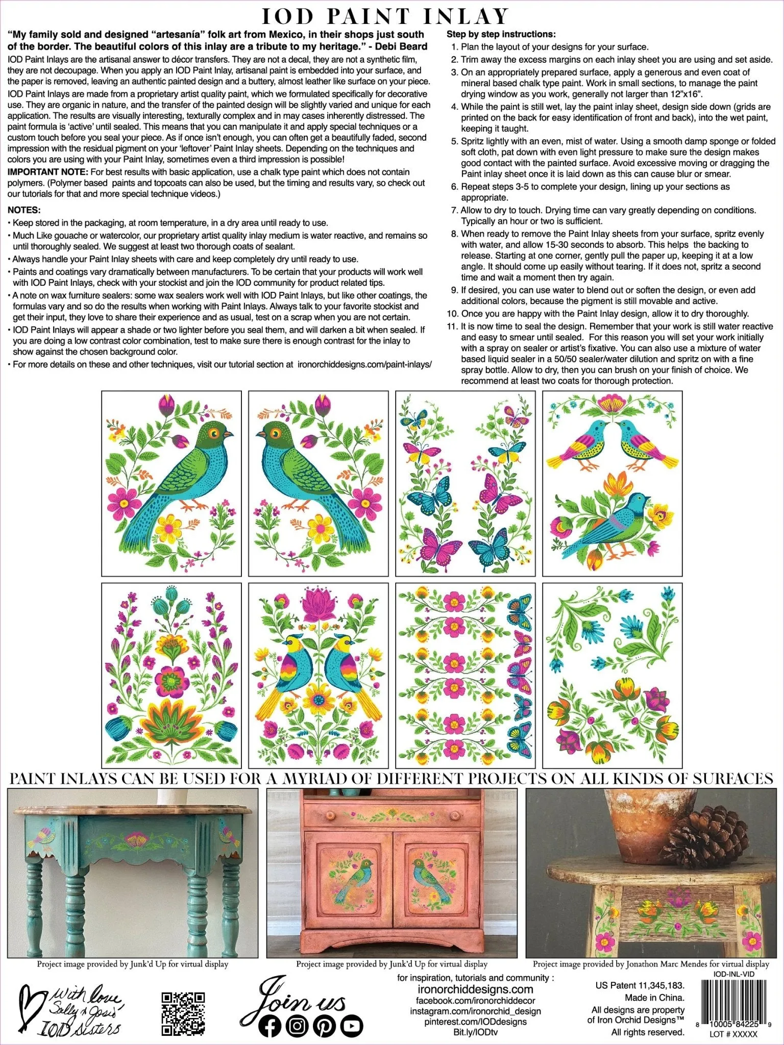 IOD Vida Flora Paint Inlay - Iron Orchid Designs