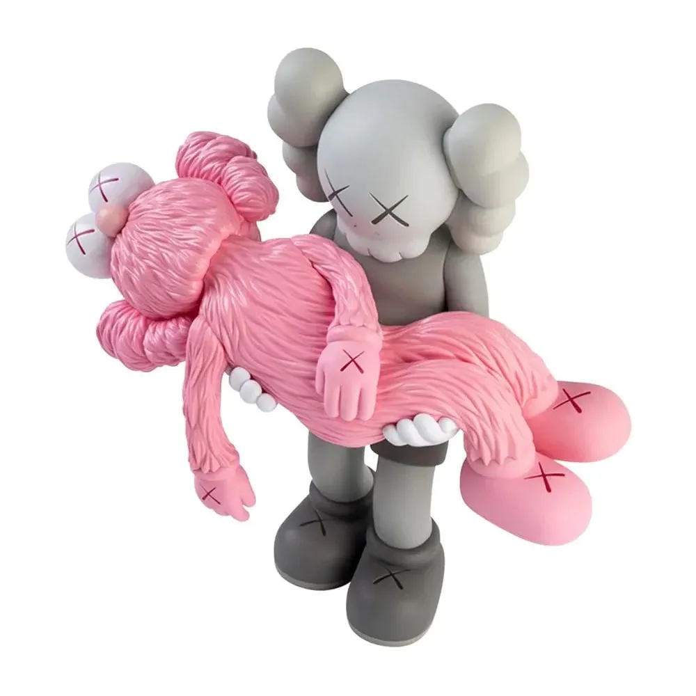 Kaws Gone Companion and BFF Figure, Grey/Pink