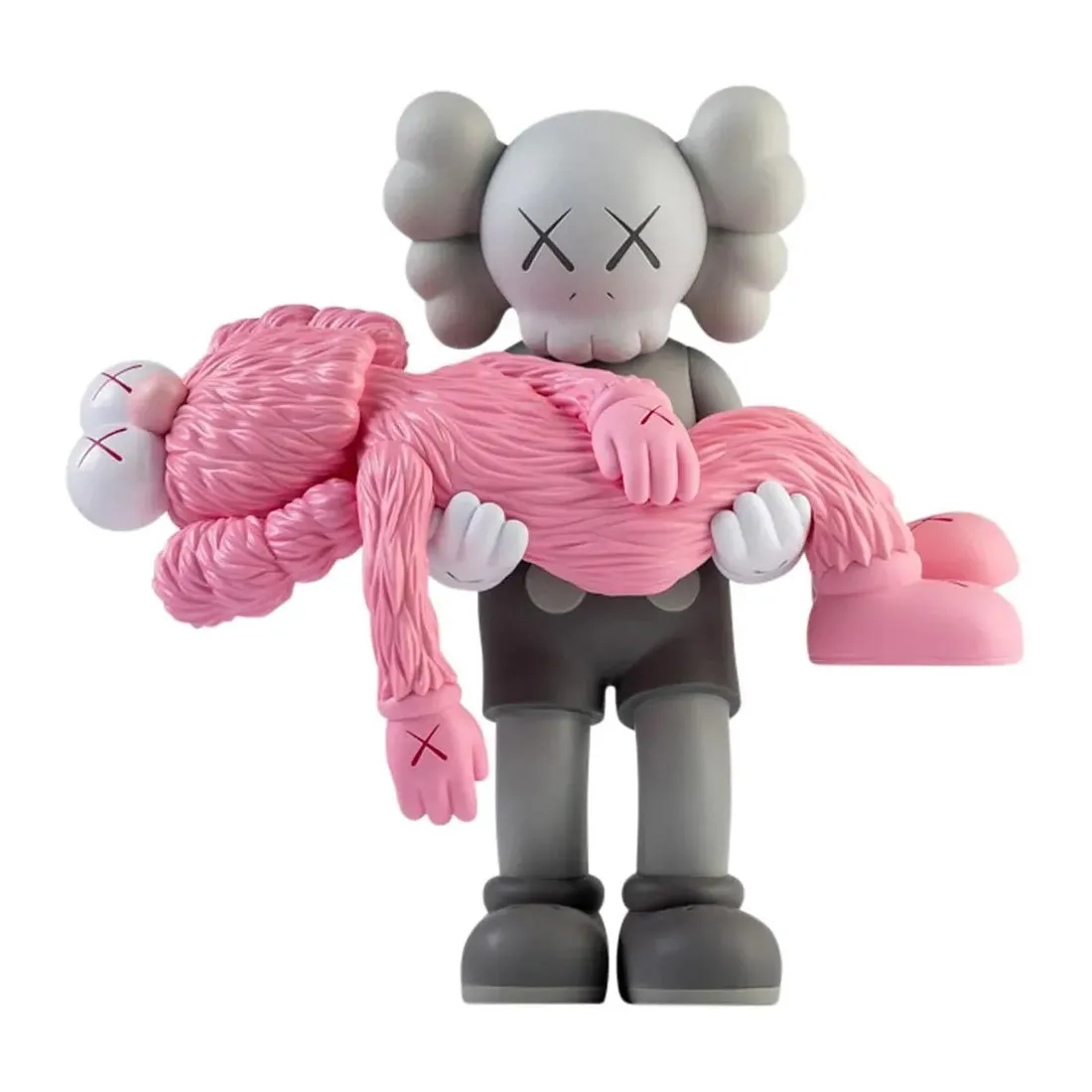 Kaws Gone Companion and BFF Figure, Grey/Pink