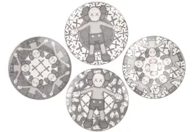 Kaws x NGV Ceramic Plate Set- Gray/White by Kaws- Brian Donnelly
