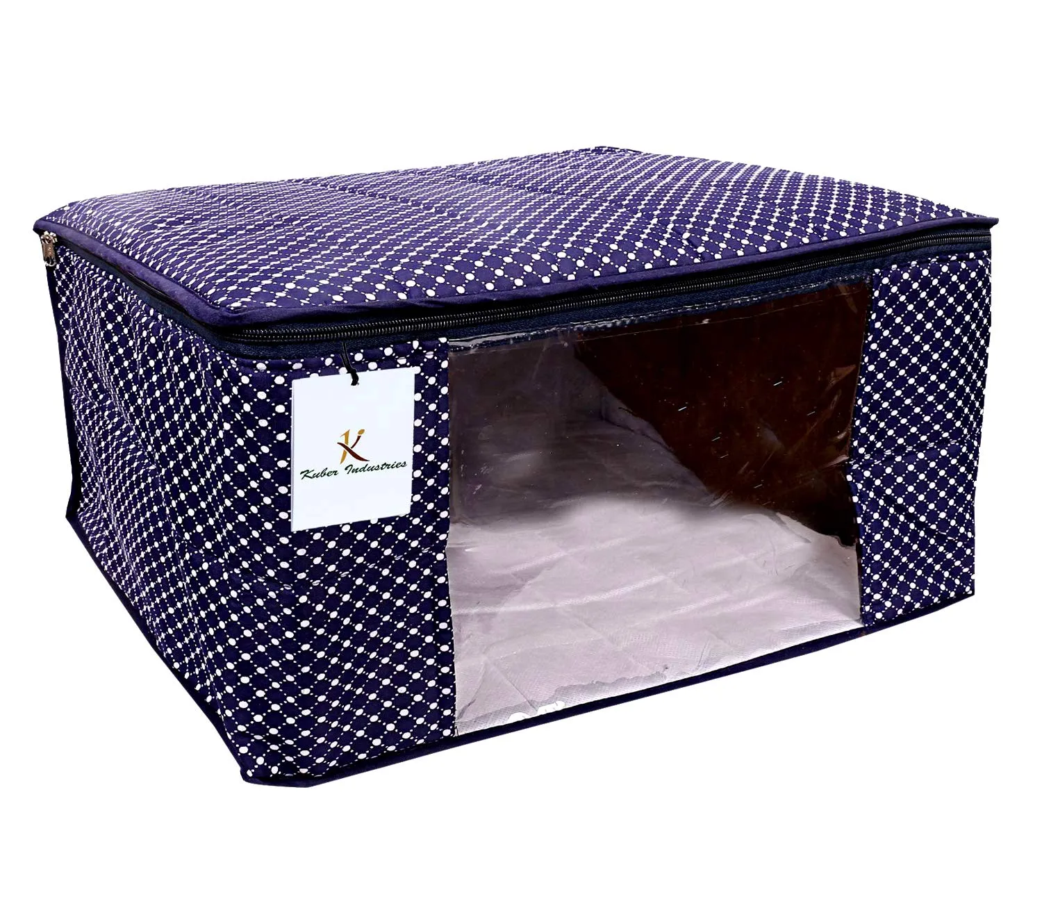 Kuber Industries Hathkadi 9 Piece Cotton Saree Cover, Blue