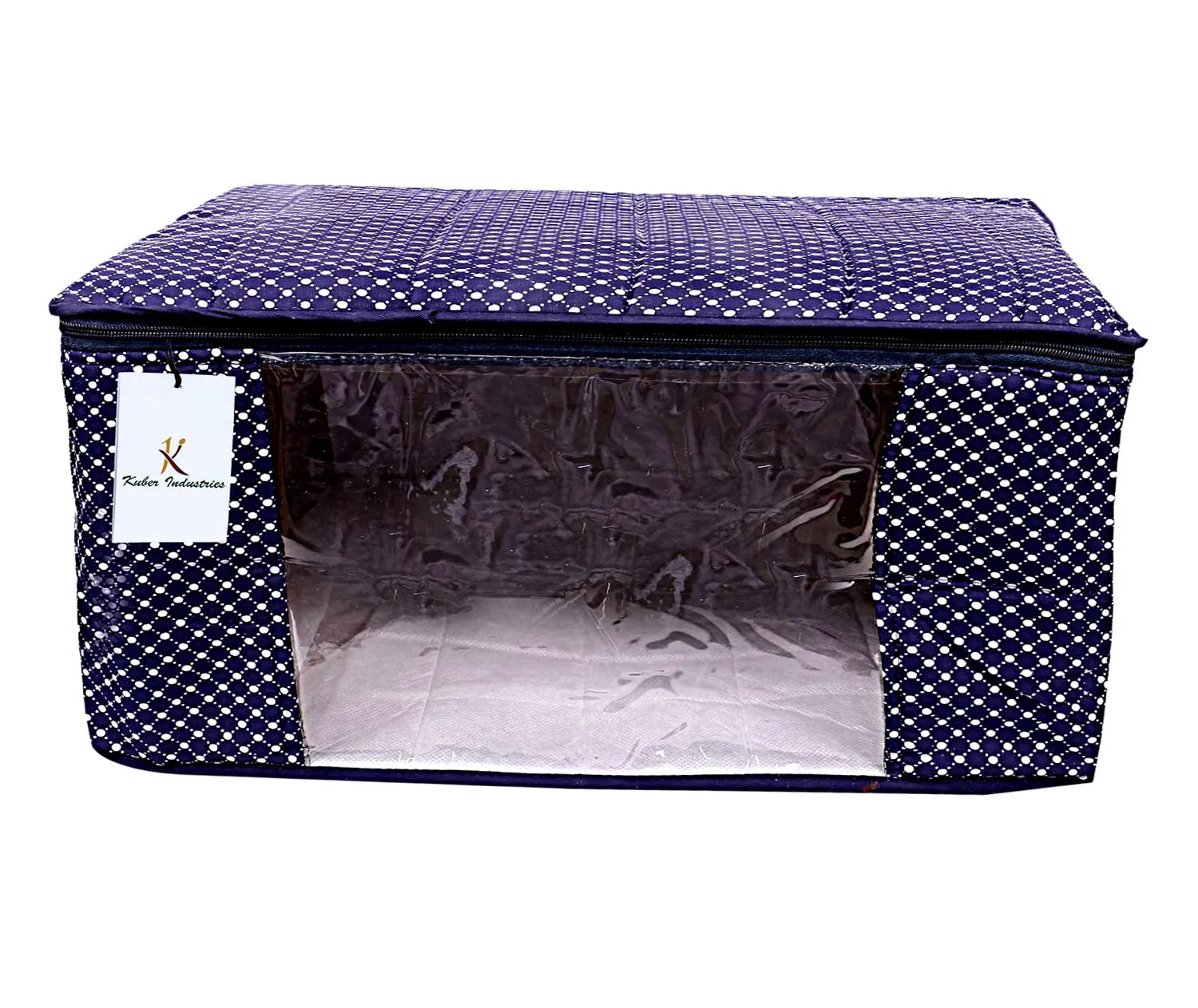 Kuber Industries Hathkadi 9 Piece Cotton Saree Cover, Blue
