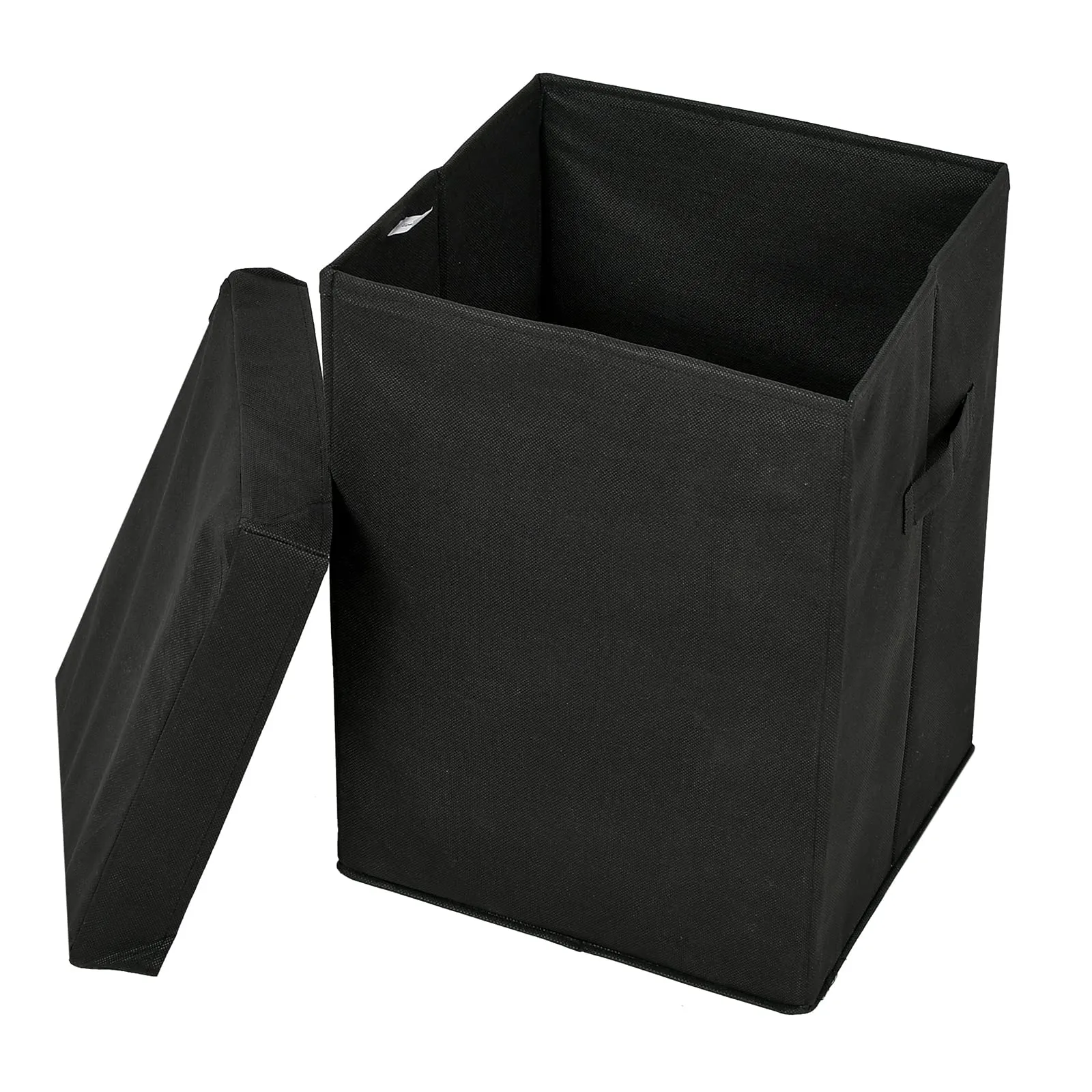 Kuber Industries Non-Woven Laundry Basket, Clothes Hamper For Laundry Closet, Bedroom, Bathroom With Lid & Handles (Grey)-44KM0186
