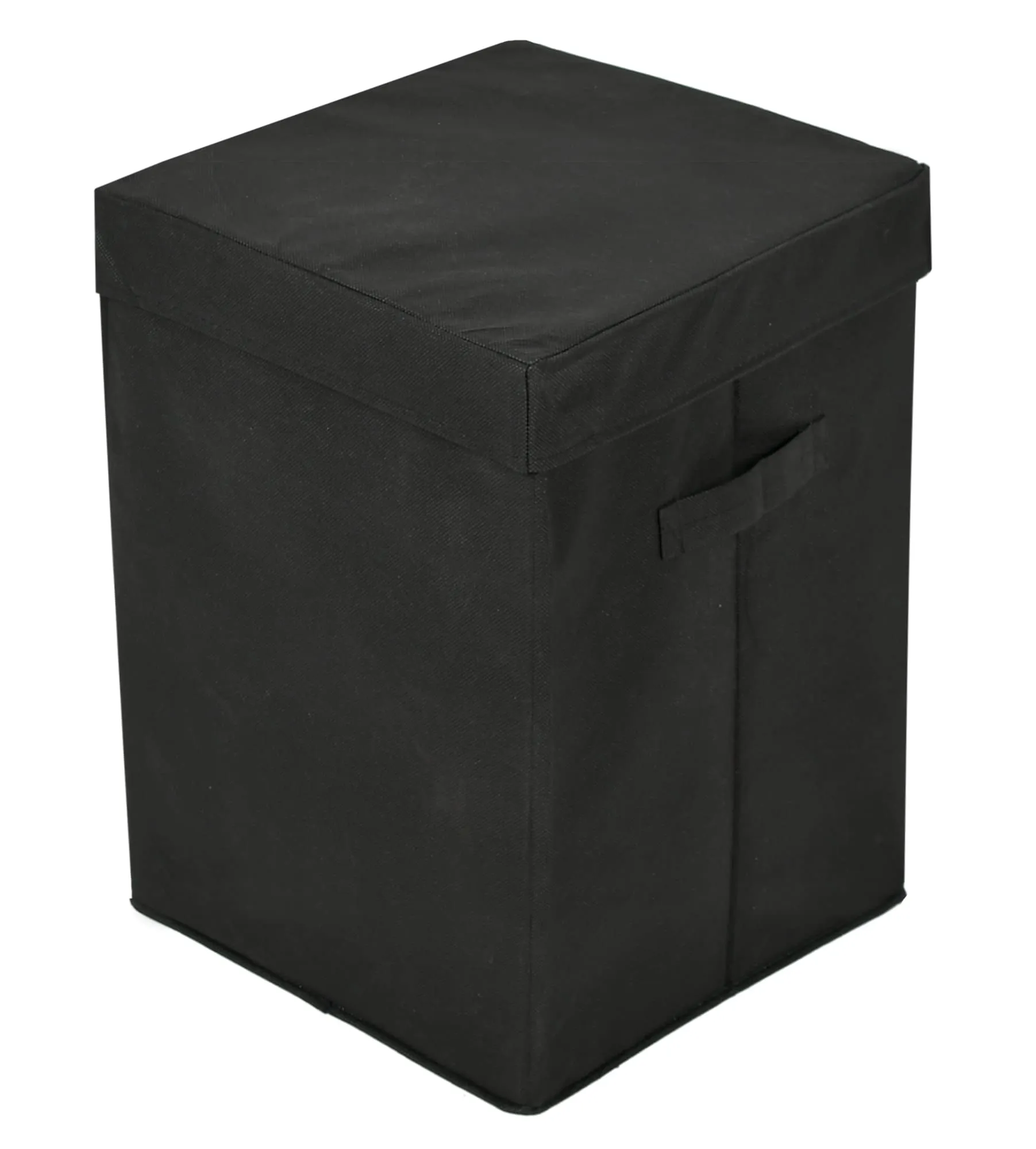 Kuber Industries Non-Woven Laundry Basket, Clothes Hamper For Laundry Closet, Bedroom, Bathroom With Lid & Handles (Grey)-44KM0186