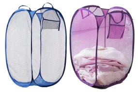 Kuber Industries Nylon 3 Piece Mesh Laundry Basket, 20Ltr (Multi)-CTKTC26042