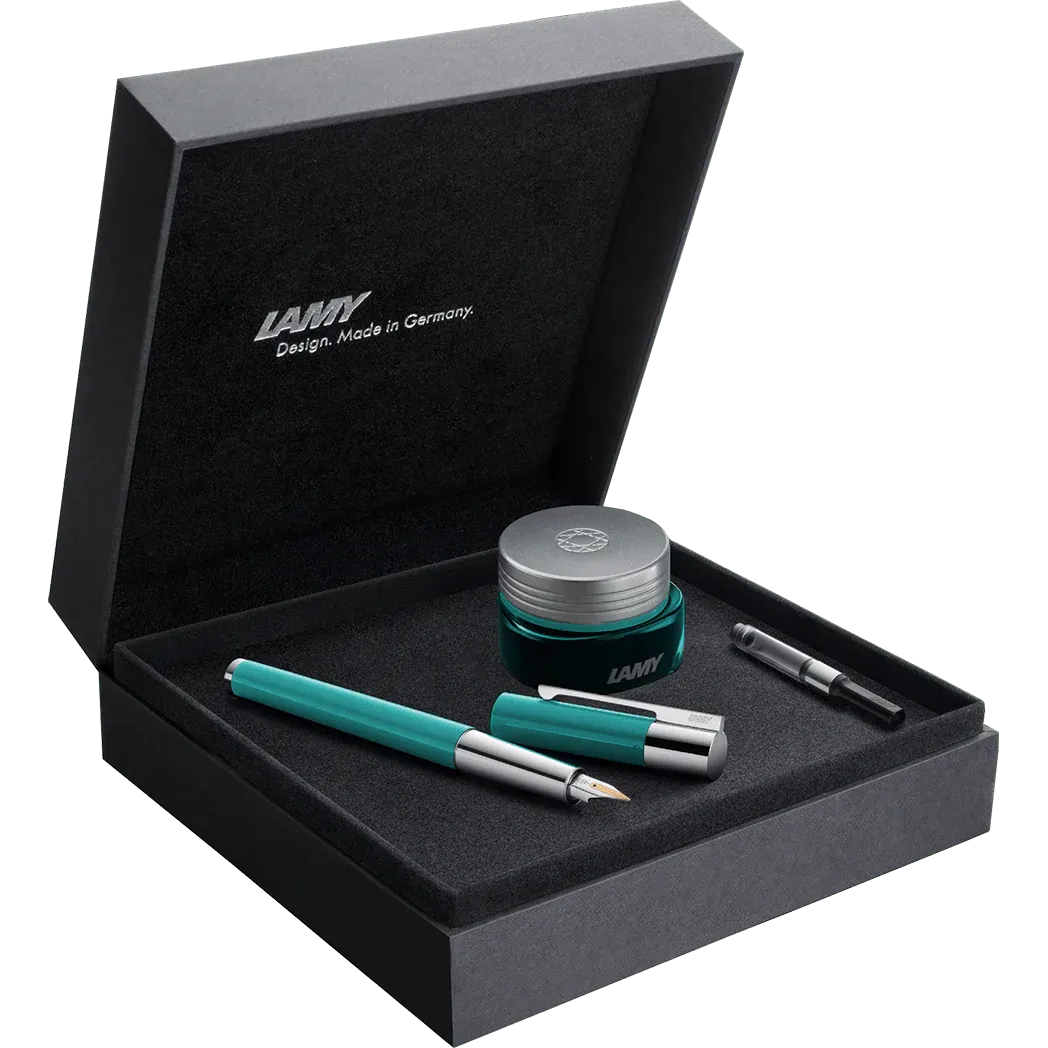Lamy Scala Majestic Jade Set Jade - Fountain Pen Set w/ Ink, Convertor and Cartridges