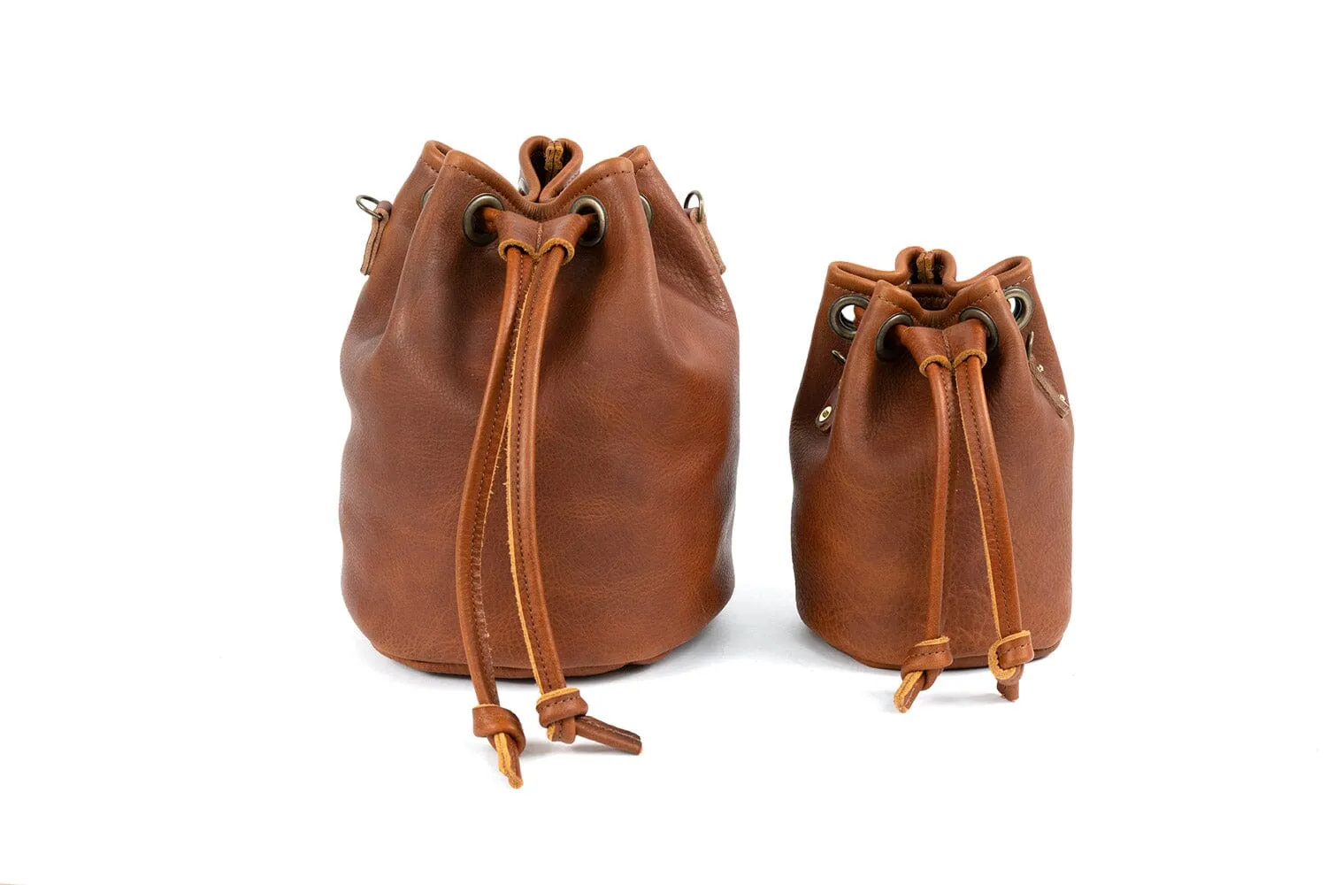LEATHER BUCKET BAG - LARGE - MOCHA