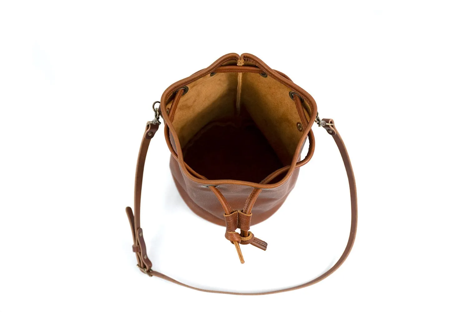 LEATHER BUCKET BAG - LARGE - MOCHA