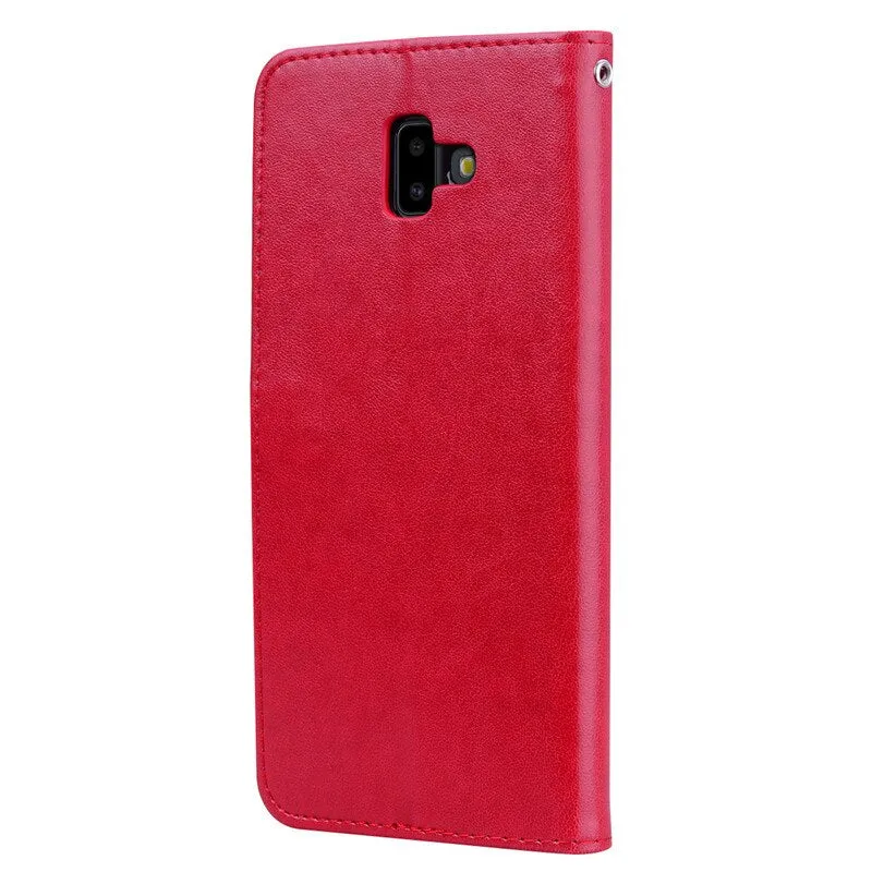 Leather case For Samsung J6 Plus Case Wallet Flip Cover For Samsung Galaxy J6Plus 2018 J6  J 6 Plus J600F J610F phone bag coque