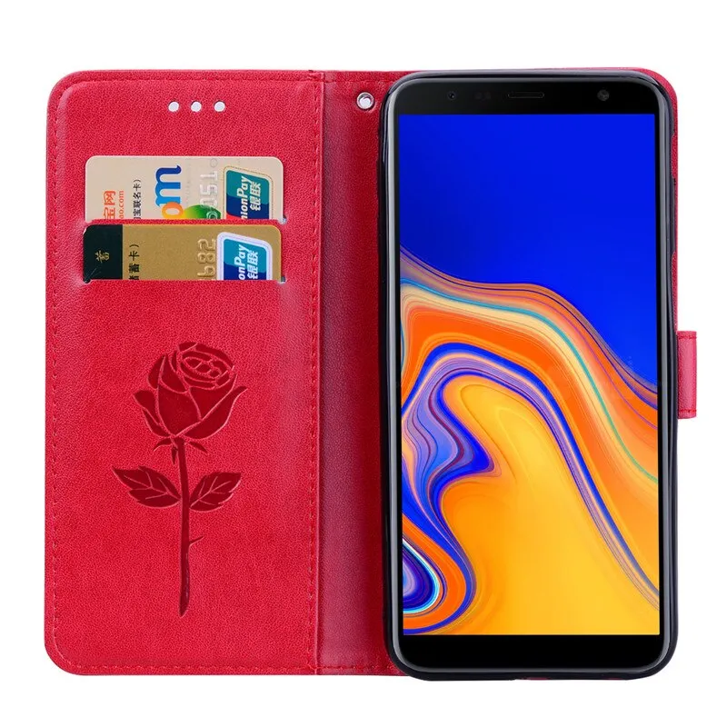 Leather case For Samsung J6 Plus Case Wallet Flip Cover For Samsung Galaxy J6Plus 2018 J6  J 6 Plus J600F J610F phone bag coque