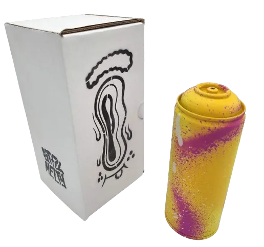 Melty Misfit Eye Drip- Pink/Yellow Spray Paint Can by Buff Monster
