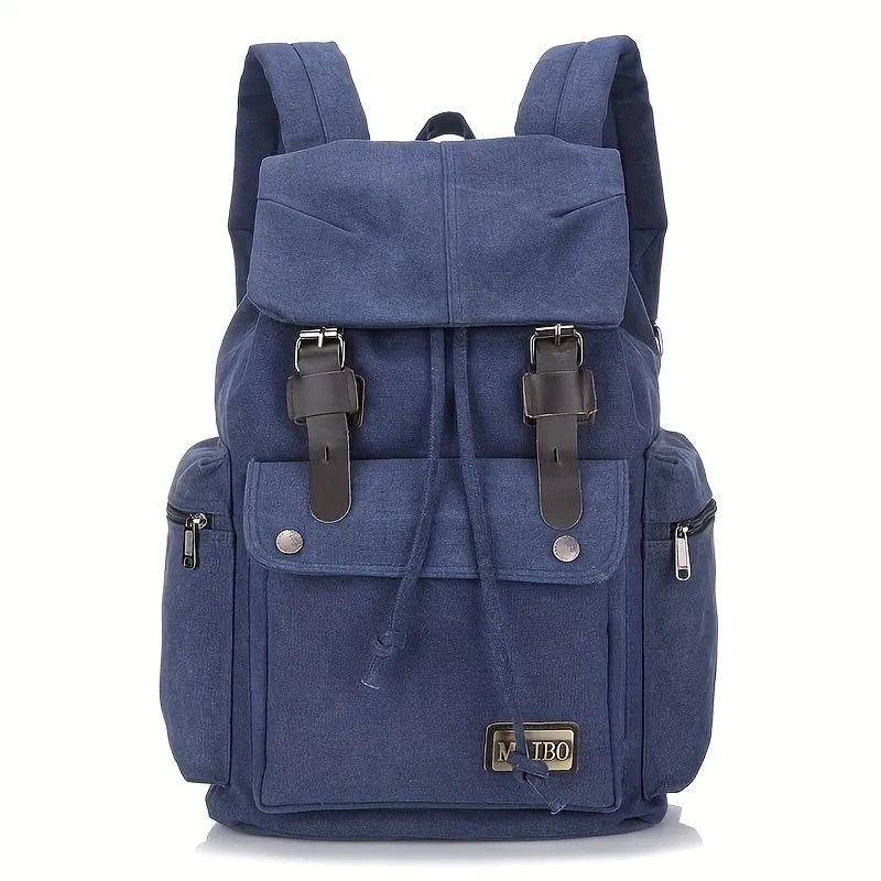 Men's Retro Outdoor Large Capacity Multi-Pocket Canvas Backpack 37317637Y