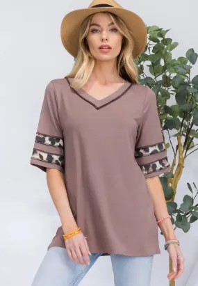 Mocha Top w/Leopard Trim - #7050-7056