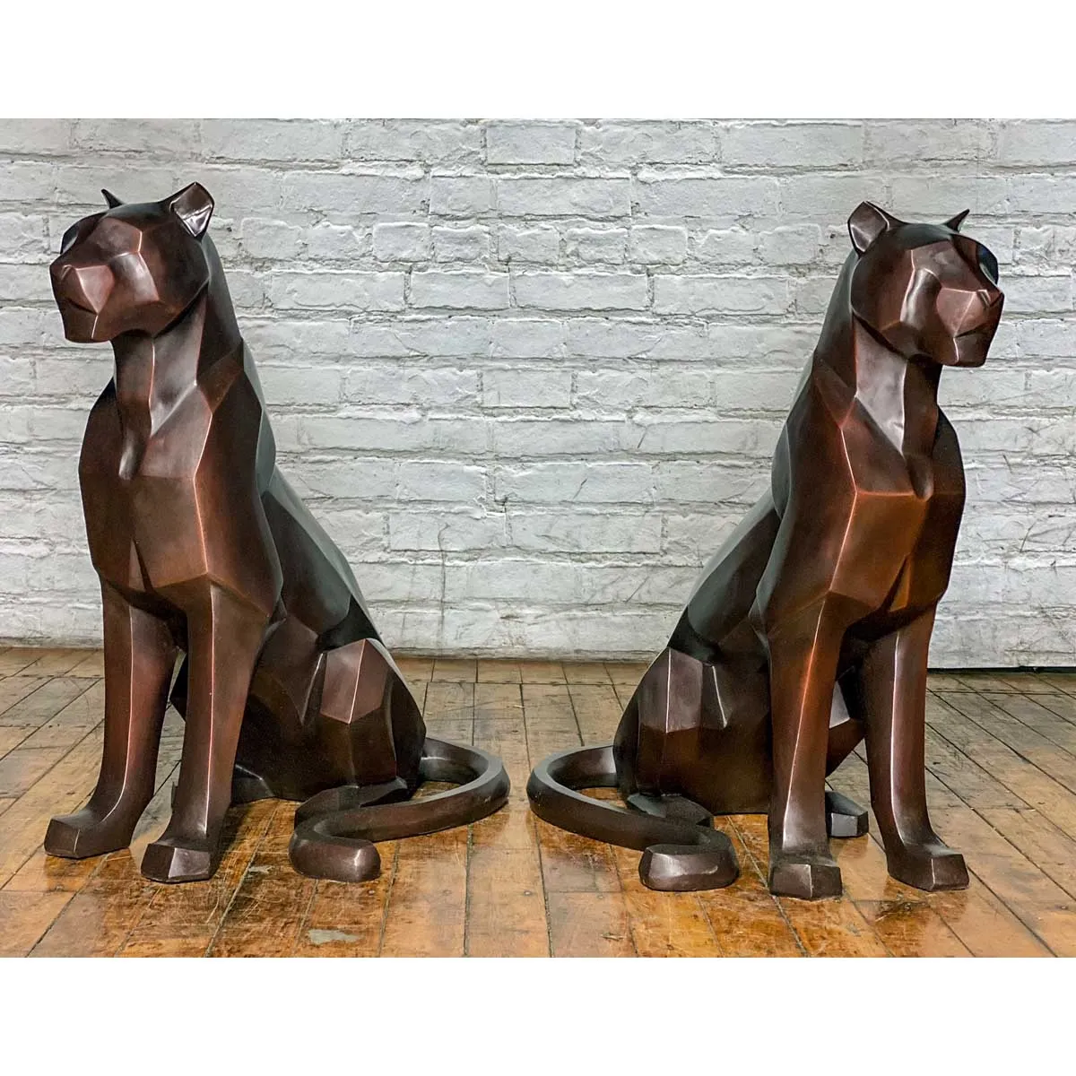 Modern Mountain Lion Statues
