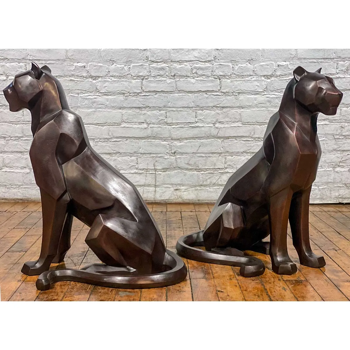 Modern Mountain Lion Statues