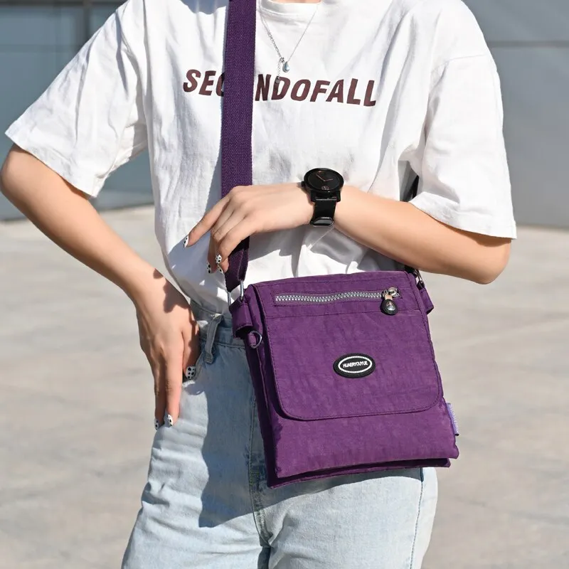Multifunction Messenger Bag Waterproof Nylon Shoulder Bags For Women Casual Clutch Purse Pocket Bags Ladies Small Crossbody Bags