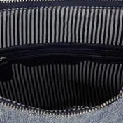 Navy Canvas Trim Scoop Cross Body Bag