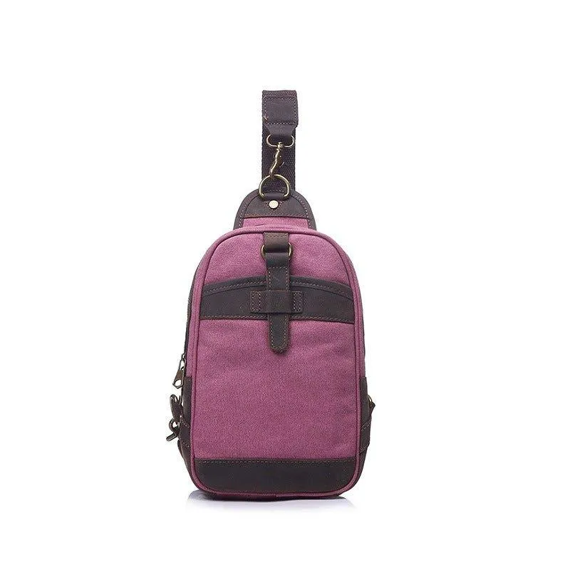 Outdoor Sling Bag With Crazy Horse Leather