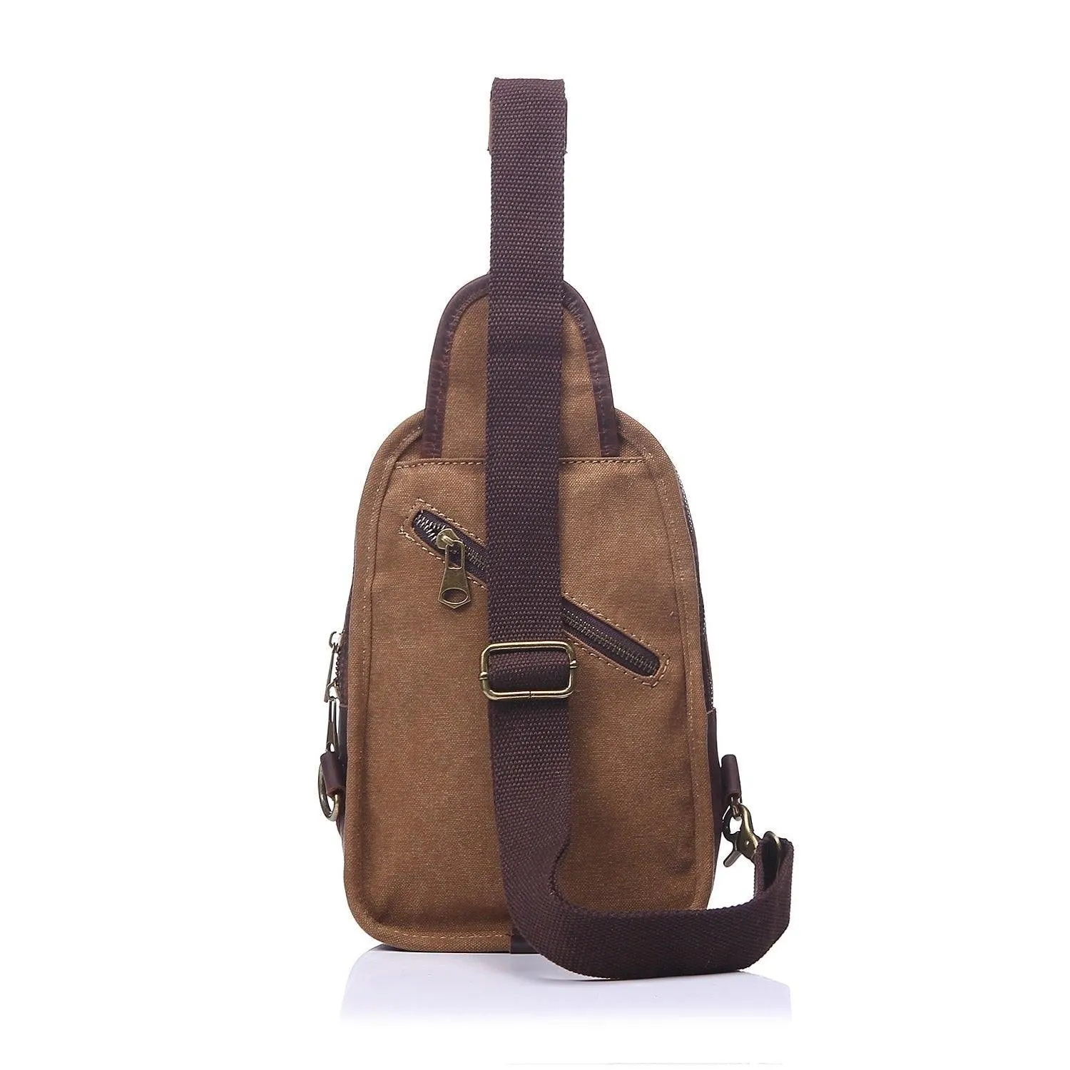 Outdoor Sling Bag With Crazy Horse Leather