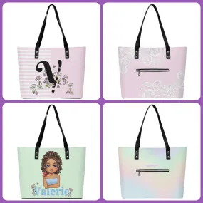 Personalize This Flowers Letters/Words PU Leather Handbag