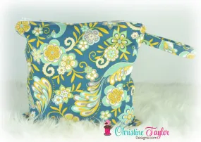 Ready Made MEDIUM SIZE Wet Bag - Peacock Teals