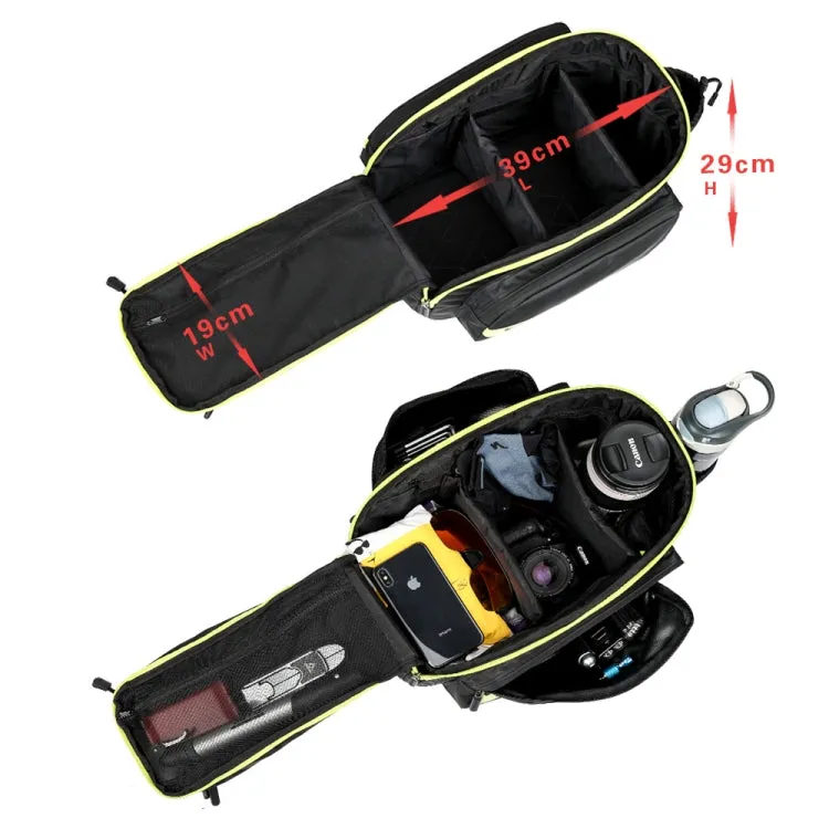 Rhinowalk Bike Rear Carrying Bag Mountain Bike Medium and Long-distance Riding Waterproof Bike Bag(Black Green)