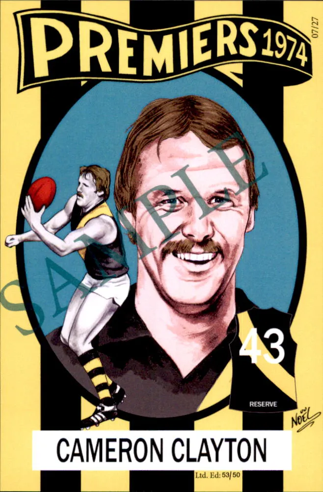 Richmond Tigers, 1973-1974 Back to Back Premiers Card Set by Noel