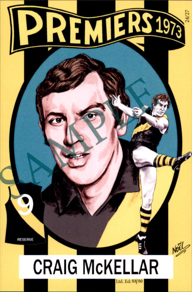 Richmond Tigers, 1973-1974 Back to Back Premiers Card Set by Noel