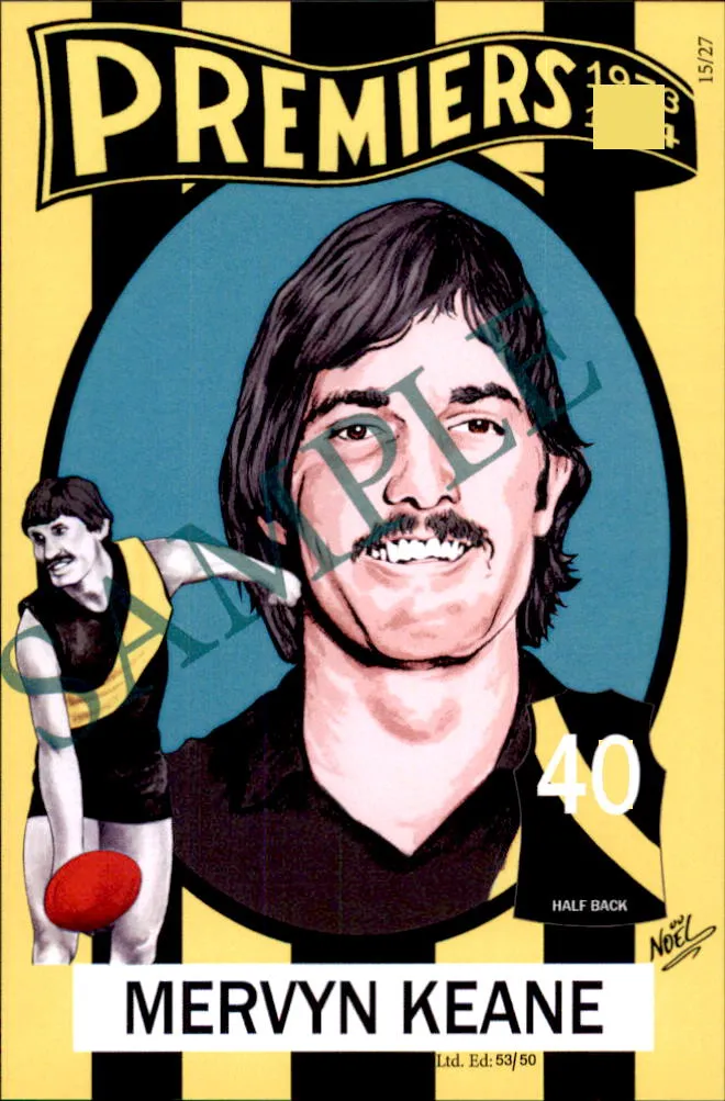 Richmond Tigers, 1973-1974 Back to Back Premiers Card Set by Noel