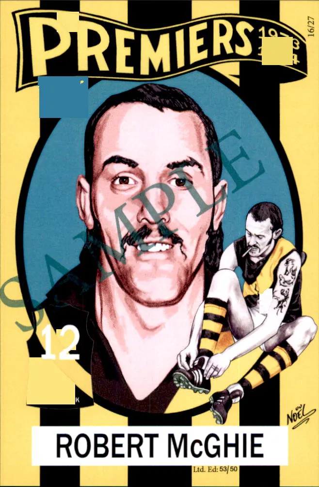 Richmond Tigers, 1973-1974 Back to Back Premiers Card Set by Noel