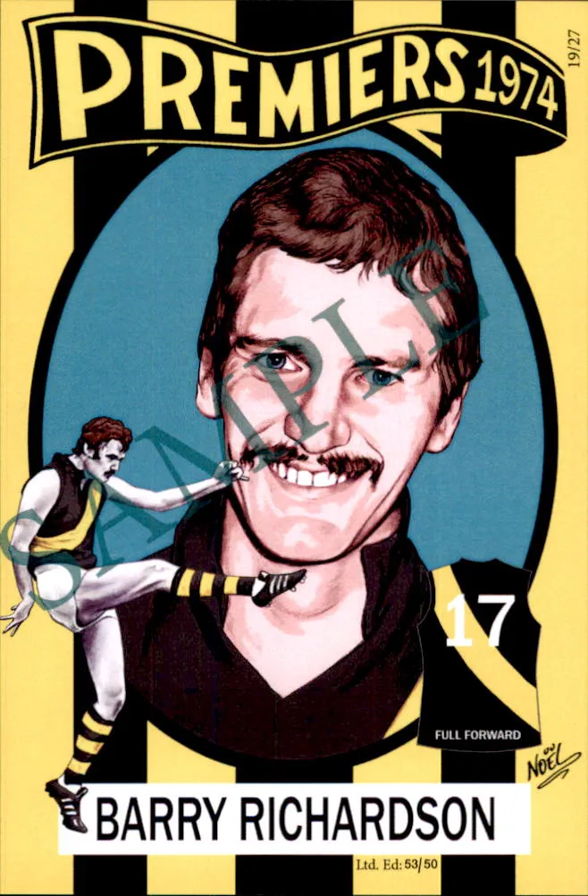 Richmond Tigers, 1973-1974 Back to Back Premiers Card Set by Noel