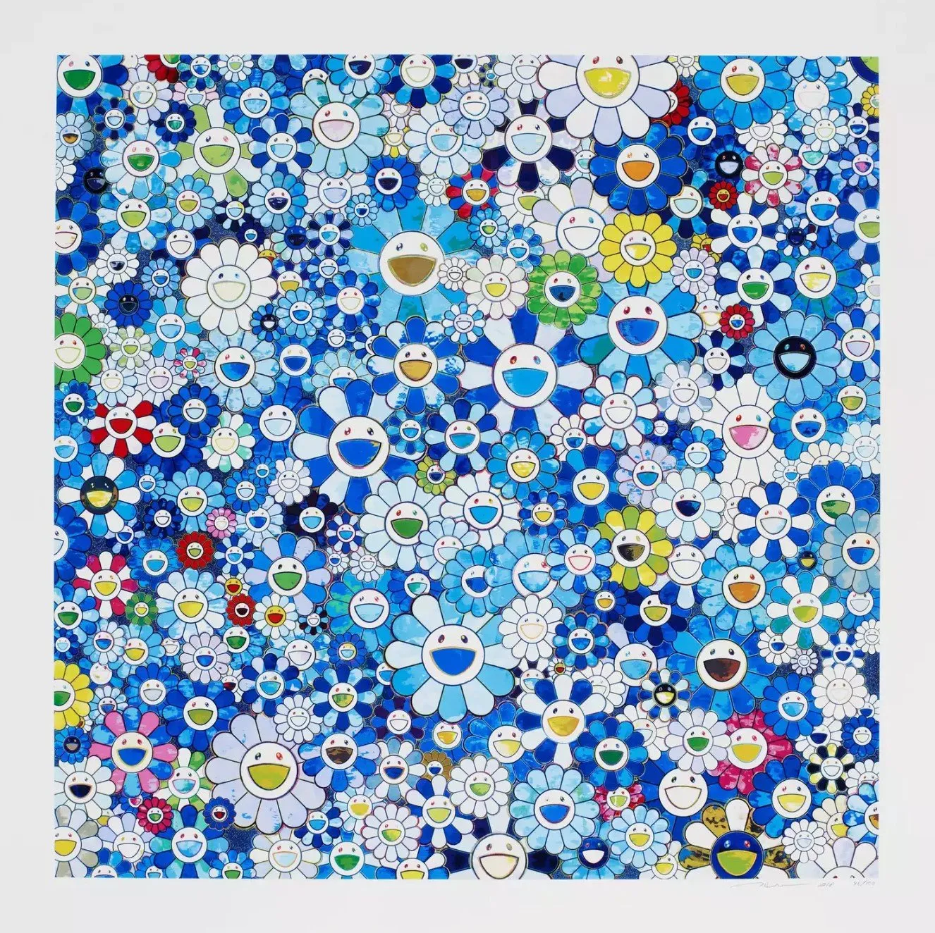 Shangri-La Blue Silkscreen Print by Takashi Murakami TM/KK