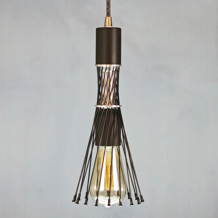 Silver Hub & Spoke Pendant Light