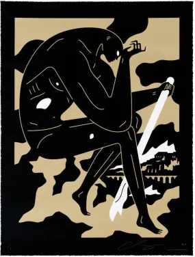 Sorrow Black Silkscreen Print by Cleon Peterson