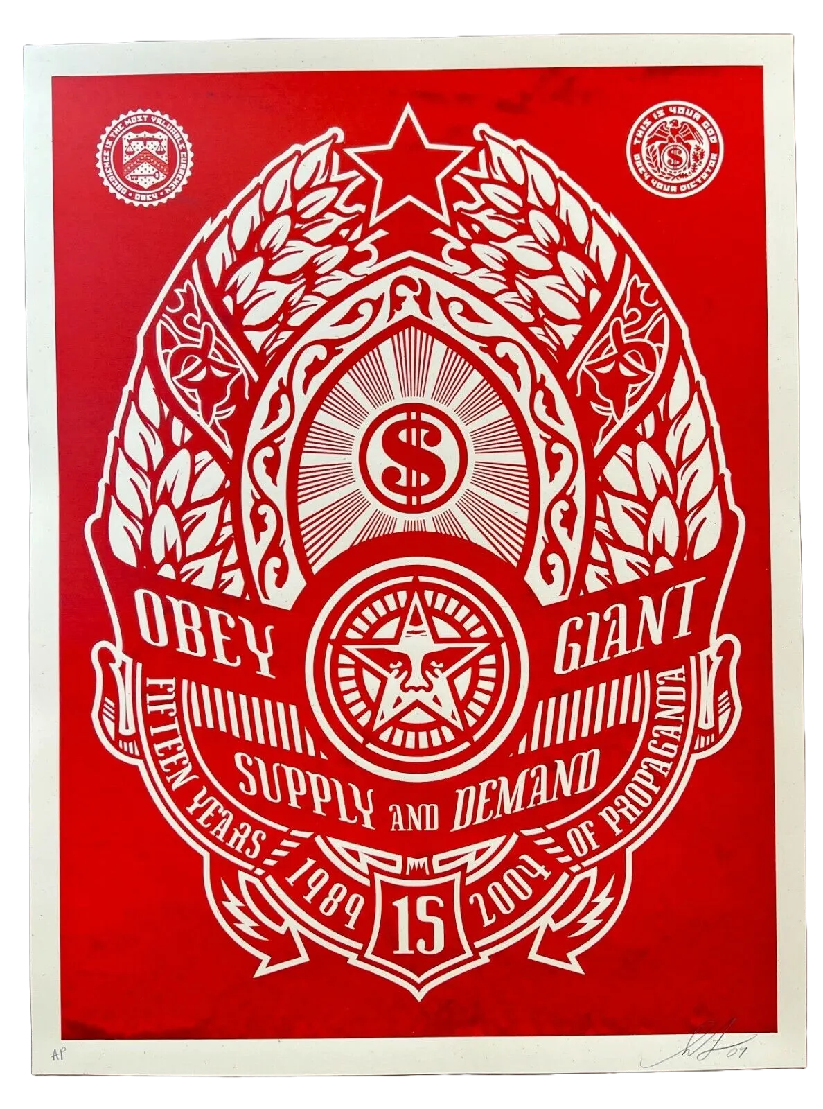 Supply and Demand Red AP Silkscreen Print by Shepard Fairey- OBEY