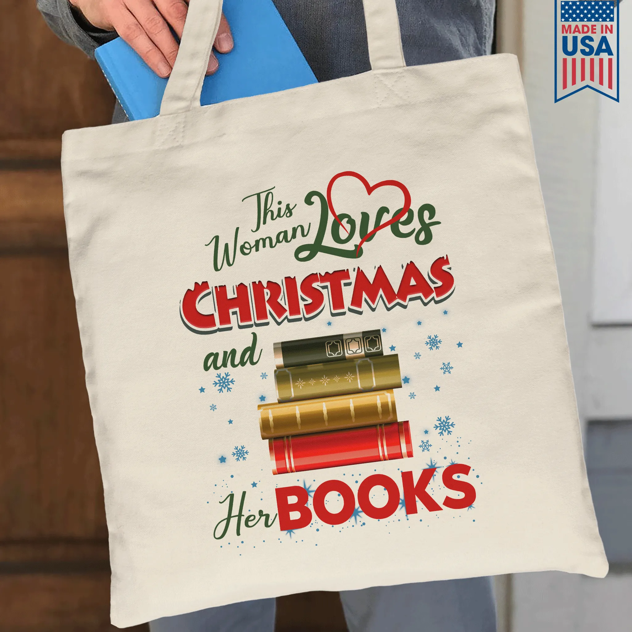 This Woman Loves Christmas And Her Books Book Lovers Gift TBW257