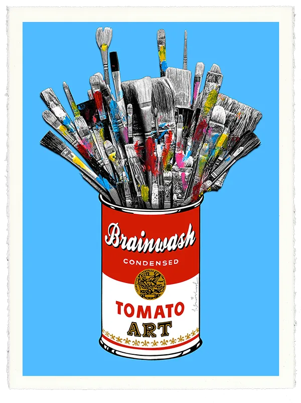 Tomato Pop Blue HPM Acrylic Silkscreen Print by Mr Brainwash- Thierry Guetta
