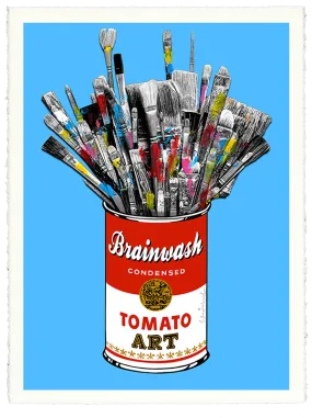 Tomato Pop Blue HPM Acrylic Silkscreen Print by Mr Brainwash- Thierry Guetta