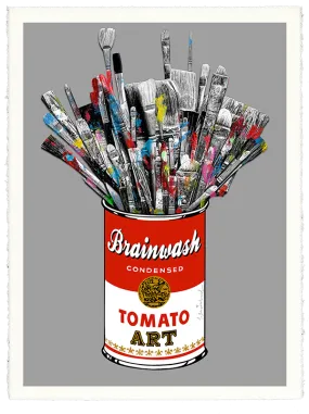 Tomato Pop Grey HPM Acrylic Silkscreen Print by Mr Brainwash- Thierry Guetta
