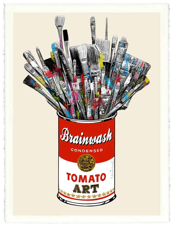 Tomato Pop Off-White HPM Acrylic Silkscreen Print by Mr Brainwash- Thierry Guetta