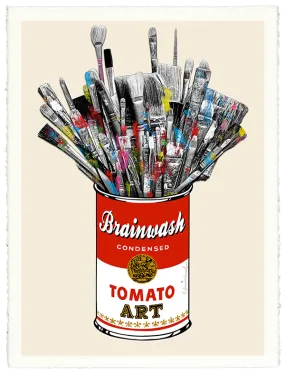 Tomato Pop Off-White HPM Acrylic Silkscreen Print by Mr Brainwash- Thierry Guetta