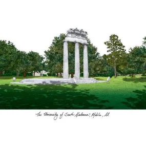 University of South Alabama Lithograph Print