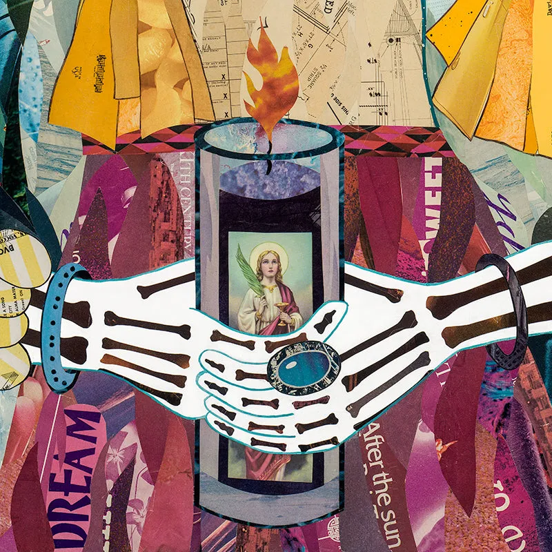 VIGIL (TEAL) original paper collage