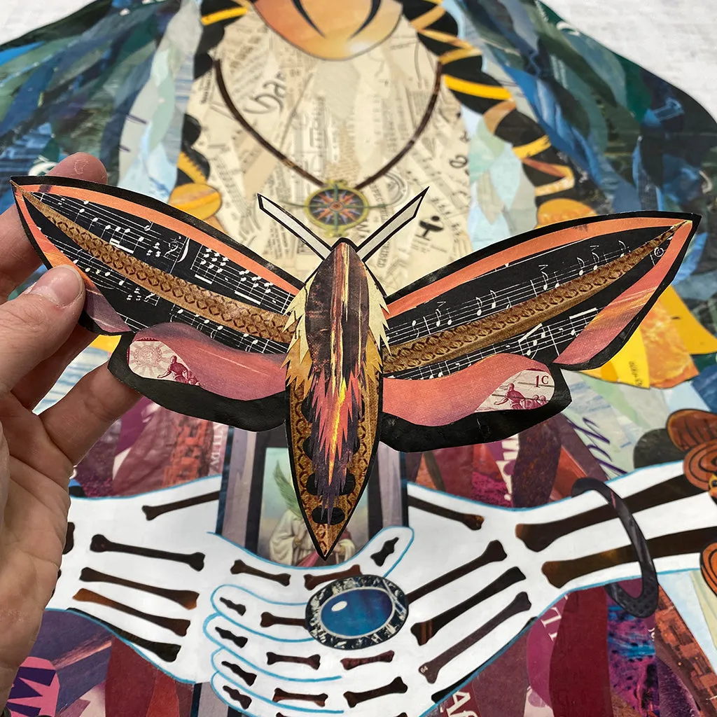 VIGIL (TEAL) original paper collage