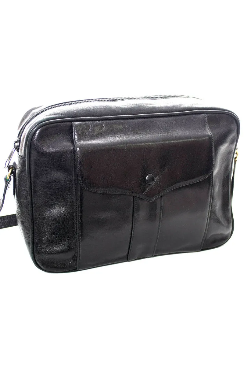 Vintage Handbag Yves Saint Laurent navy leather shoulder bag
