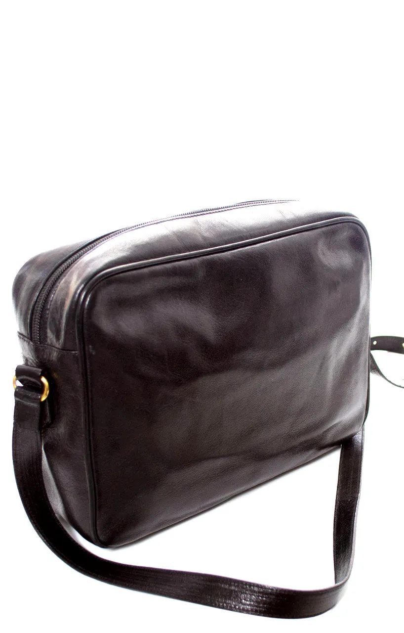 Vintage Handbag Yves Saint Laurent navy leather shoulder bag