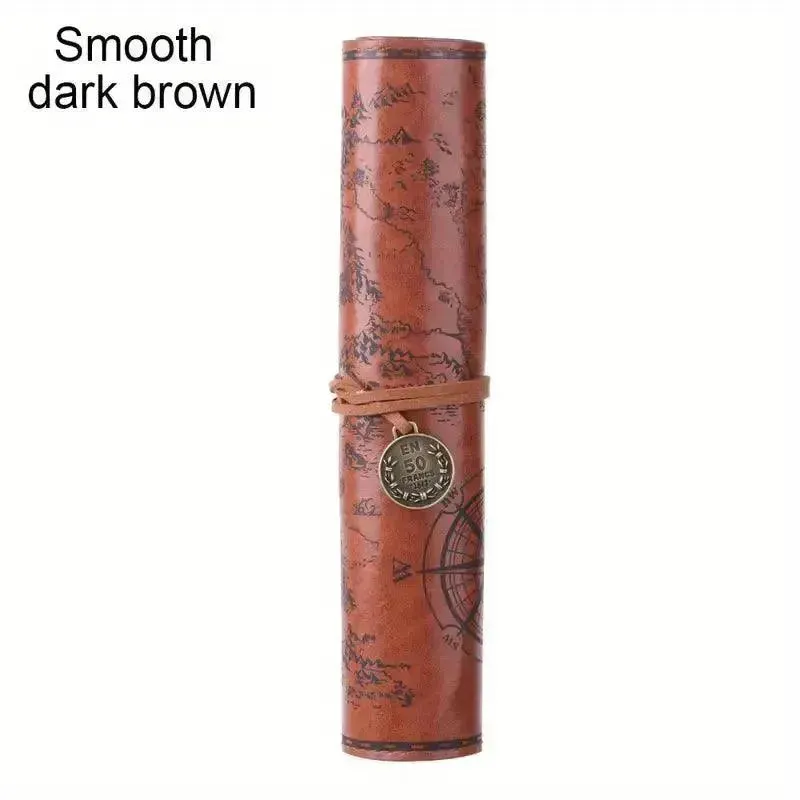 Vintage Treasure Map Leather Pencil Roll