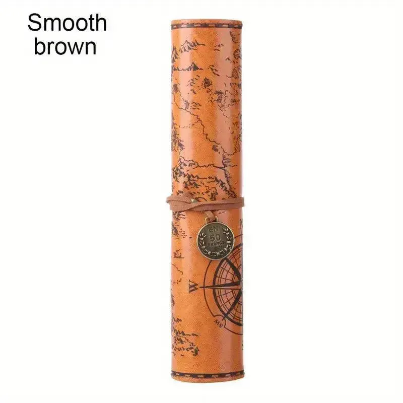 Vintage Treasure Map Leather Pencil Roll